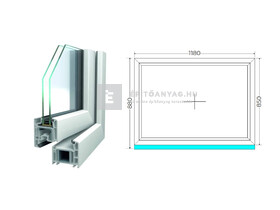 Königablak Veka 70 AD 2r üv FIX 120x90 cm fehér ablak