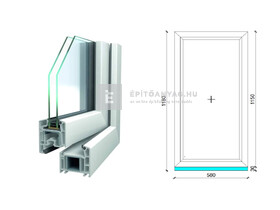 Königablak Veka 70 AD 2r üv FIX 60x120 cm fehér ablak