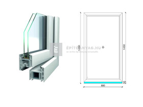 Königablak Veka 70 AD 2r üv FIX 90x150 cm fehér ablak