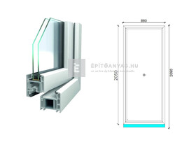 Königablak Veka 70 AD 2r üv FIX 90x210 cm fehér ablak