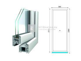 Königablak Veka 70 AD 2r üv FIX 90x240 cm fehér ablak Königablak Veka 70 AD 2r üv FIX 90x240 cm fehér ablak