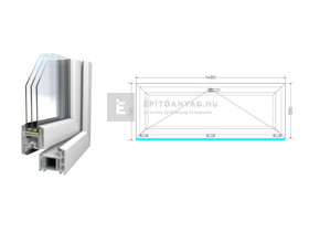 Königablak Veka 70 AD 3r üv B 150x60 cm fehér ablak