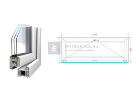 Königablak Veka 70 AD 3r üv B 150x60 cm fehér ablak Königablak Veka 70 AD 3r üv B 150x60 cm fehér ablak
