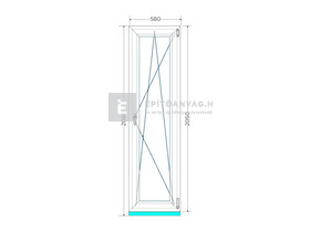 Königablak Veka 70 AD 3r üv BNY 60x210 cm jobb fehér ablak