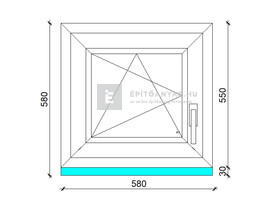Königablak Veka 70 AD 3r üv BNY 60x60 cm bal fehér ablak Königablak Veka 70 AD 3r üv BNY 60x60 cm bal fehér ablak
