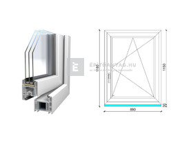 Königablak Veka 70 AD 3r üv BNY 90x120 cm jobb fehér ablak
