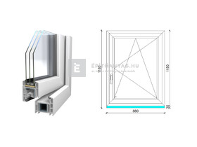 Königablak Veka 70 AD 3r üv BNY 90x120 cm jobb fehér ablak Königablak Veka 70 AD 3r üv BNY 90x120 cm jobb fehér ablak