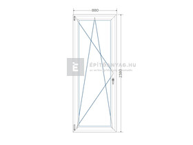 Königablak Veka 70 AD 3r üv BNY 90x240 cm bal fehér erkélyajtó