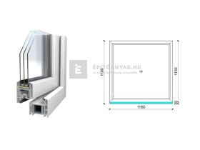 Königablak Veka 70 AD 3r üv FIX 120x120 cm fehér ablak