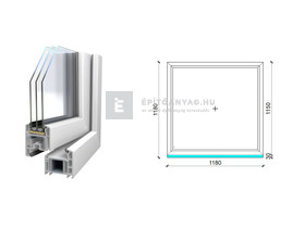 Königablak Veka 70 AD 3r üv FIX 120x120 cm fehér ablak Königablak Veka 70 AD 3r üv FIX 120x120 cm fehér ablak