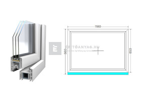 Königablak Veka 70 AD 3r üv FIX 120x90 cm fehér ablak Königablak Veka 70 AD 3r üv FIX 120x90 cm fehér ablak