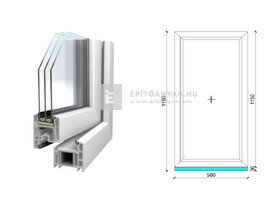 Königablak Veka 70 AD 3r üv FIX 60x120 cm fehér ablak Königablak Veka 70 AD 3r üv FIX 60x120 cm fehér ablak