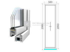 Königablak Veka 70 AD 3r üv FIX 60x210 cm fehér ablak