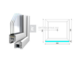 Königablak Veka 70 AD 3r üv FIX 60x60 cm fehér ablak