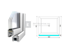 Königablak Veka 70 AD 3r üv FIX 60x60 cm fehér ablak Königablak Veka 70 AD 3r üv FIX 60x60 cm fehér ablak