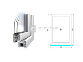 Königablak Veka 70 AD 3r üv FIX 60x90 cm fehér ablak Königablak Veka 70 AD 3r üv FIX 60x90 cm fehér ablak