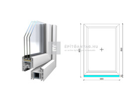 Königablak Veka 70 AD 3r üv FIX 60x90 cm fehér ablak