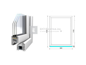 Königablak Veka 70 AD 3r üv FIX 90x120 cm fehér ablak