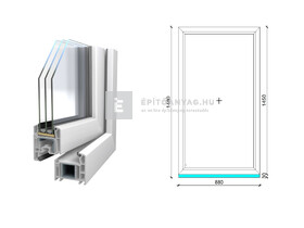 Königablak Veka 70 AD 3r üv FIX 90x150 cm fehér ablak