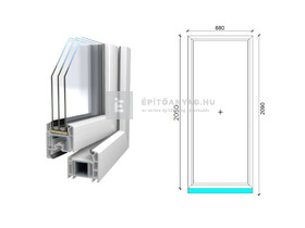 Königablak Veka 70 AD 3r üv FIX 90x210 cm fehér ablak