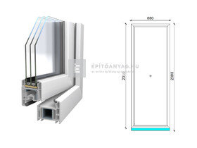 Königablak Veka 70 AD 3r üv FIX 90x240 cm fehér ablak