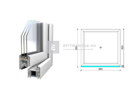 Königablak Veka 70 AD 3r üv FIX 90x90 cm fehér ablak
