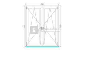 Königablak Veka 70 AD 3r üv BNY-BNY 120x150 cm fehér kétszárnyú tokosztott ablak Königablak Veka 70 AD 3r üv BNY-BNY 120x150 cm fehér kétszárnyú tokosztott ablak