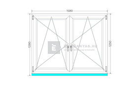Königablak Veka 70 AD 3r üv BNY-BNY 160x130 cm fehér kétszárnyú tokosztott ablak Königablak Veka 70 AD 3r üv BNY-BNY 160x130 cm fehér kétszárnyú tokosztott ablak