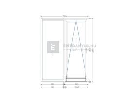 Königablak Veka 70 AD 3r üv T-B 180x240 cm jobb fehér erkélyajtó Königablak Veka 70 AD 3r üv T-B 180x240 cm jobb fehér erkélyajtó