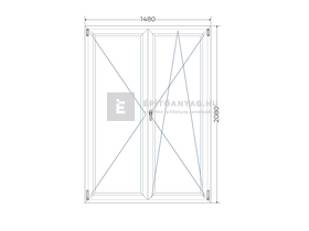 Königablak Veka 70 AD 2r üv NY-BNY 150x210 cm jobb fehér kétszárnyú váltószárnyas erkélyajtó Königablak Veka 70 AD 2r üv NY-BNY 150x210 cm jobb fehér kétszárnyú váltószárnyas erkélyajtó