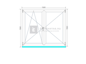 Königablak Veka 70 AD 2r üv NY-BNY 160x140 cm bal fehér kétszárnyú váltószárnyas ablak