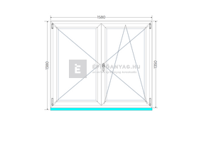 Königablak Veka 70 AD 2r üv NY-BNY 160x140 cm jobb fehér kétszárnyú váltószárnyas ablak Königablak Veka 70 AD 2r üv NY-BNY 160x140 cm jobb fehér kétszárnyú váltószárnyas ablak