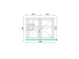 Königablak Veka 70 AD 3r üv NY-BNY 150x120 cm bal fehér kétszárnyú váltószárnyas ablak