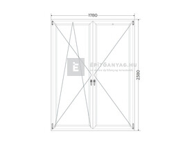 Königablak Veka 70 AD 3r üv NY-BNY 180x240 cm bal fehér kétszárnyú váltószárnyas erkélyajtó Königablak Veka 70 AD 3r üv NY-BNY 180x240 cm bal fehér kétszárnyú váltószárnyas erkélyajtó