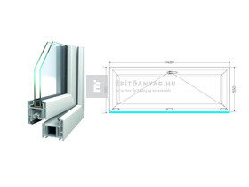 Königablak Veka 76 MD 2r üv B 150x60 cm fehér ablak