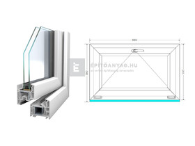 Königablak Veka 76 MD 2r üv B 90x60 cm fehér ablak