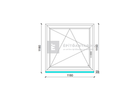 Königablak Veka 76 MD 2r üv BNY 120x120 cm bal fehér ablak Königablak Veka 76 MD 2r üv BNY 120x120 cm bal fehér ablak