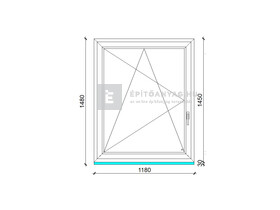 Königablak Veka 76 MD 2r üv BNY 120x150 cm bal fehér ablak Königablak Veka 76 MD 2r üv BNY 120x150 cm bal fehér ablak