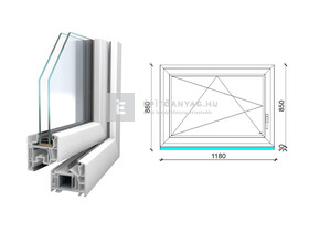 Königablak Veka 76 MD 2r üv BNY 120x90 cm bal fehér ablak