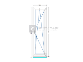 Königablak Veka 76 MD 2r üv BNY 60x210 cm jobb fehér ablak