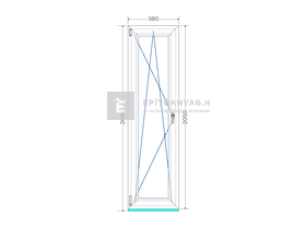 Königablak Veka 76 MD 2r üv BNY 60x210 cm bal fehér ablak Königablak Veka 76 MD 2r üv BNY 60x210 cm bal fehér ablak