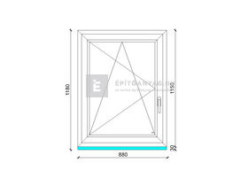 Königablak Veka 76 MD 2r üv BNY 90x120 cm bal fehér ablak Königablak Veka 76 MD 2r üv BNY 90x120 cm bal fehér ablak
