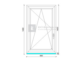 Königablak Veka 76 MD 2r üv BNY 90x150 cm bal fehér ablak Königablak Veka 76 MD 2r üv BNY 90x150 cm bal fehér ablak