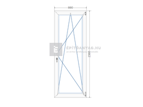 Königablak Veka 76 MD 2r üv BNY 90x240 cm jobb fehér erkélyajtó Königablak Veka 76 MD 2r üv BNY 90x240 cm jobb fehér erkélyajtó