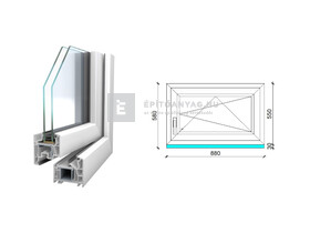 Königablak Veka 76 MD 2r üv BNY 90x60 cm jobb fehér ablak