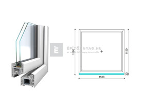 Königablak Veka 76 MD 2r üv FIX 120x120 cm fehér ablak Königablak Veka 76 MD 2r üv FIX 120x120 cm fehér ablak