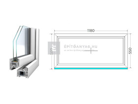 Königablak Veka 76 MD 2r üv FIX 120x60 cm fehér ablak Königablak Veka 76 MD 2r üv FIX 120x60 cm fehér ablak
