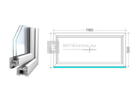 Königablak Veka 76 MD 2r üv FIX 120x60 cm fehér ablak