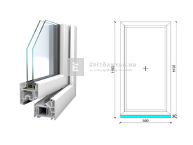 Königablak Veka 76 MD 2r üv FIX 60x120 cm fehér ablak