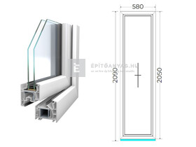 Königablak Veka 76 MD 2r üv FIX 60x210 cm fehér ablak